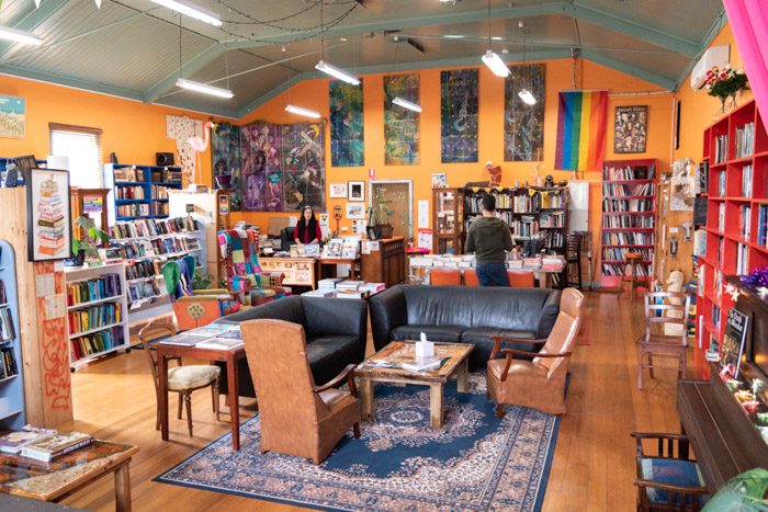 Broader view of the main room in Blarney Books and Art.