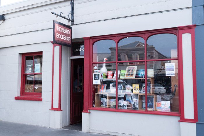 View of the outside of Ironbird Bookshop.