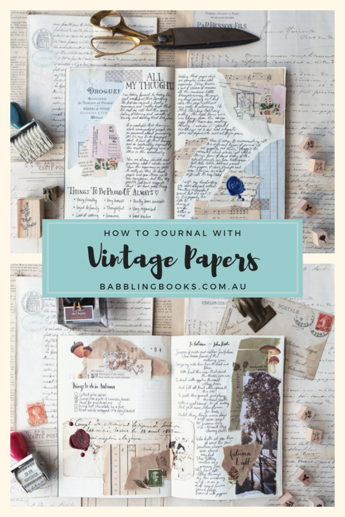 How To Journal With Vintage Paper And Ephemera Babbling Books