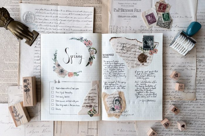 How to journal with vintage paper and ephemera - Babbling Books