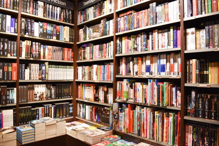 One corner of the Thalia bookshop interior, showcasing young adult and teenage fiction.