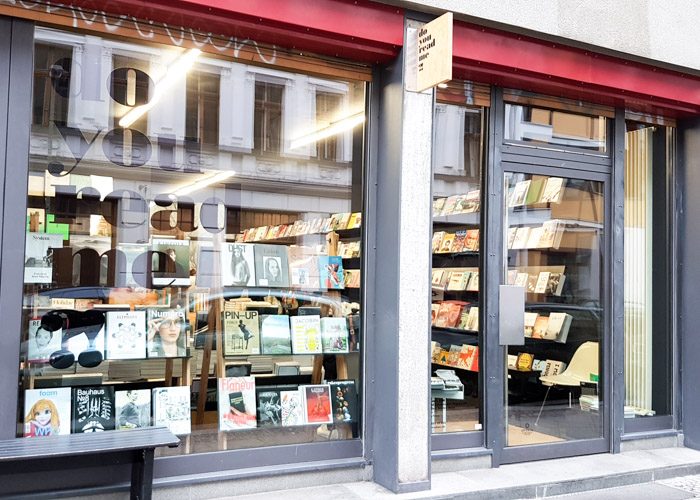 Exterior of Do You Read Me, which is mostly glass and displays a range of their most popular books