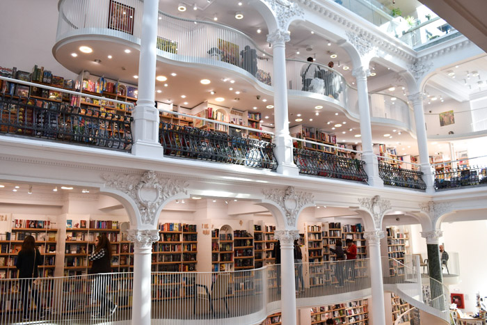 Carturesti Carusel, one of the most beautiful bookshops in Bucharest Romania.